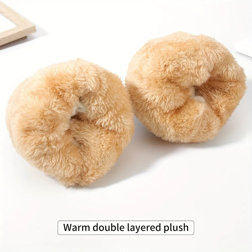 1pair Winter Double Layer Velvet Thickened Gloves For Men Women, Touch Screen Full Finger Gloves For Cold Weather, Knitted Warm Gloves For Party Gathering Festival Running Driving Cycling Working Hiking For Us