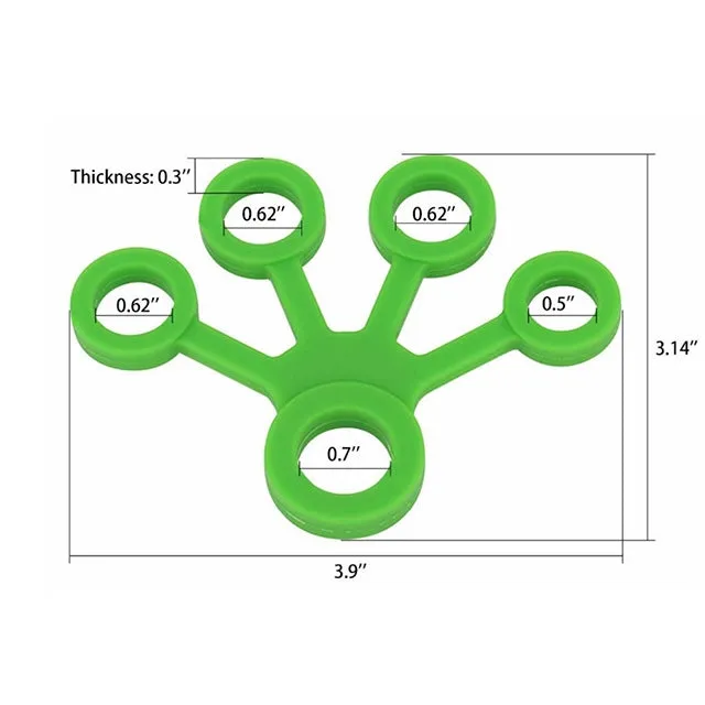 3 PCS Finger Trainer Silicone Finger Tensioner Five Finger Tension Ring(Dark Green (11LB))