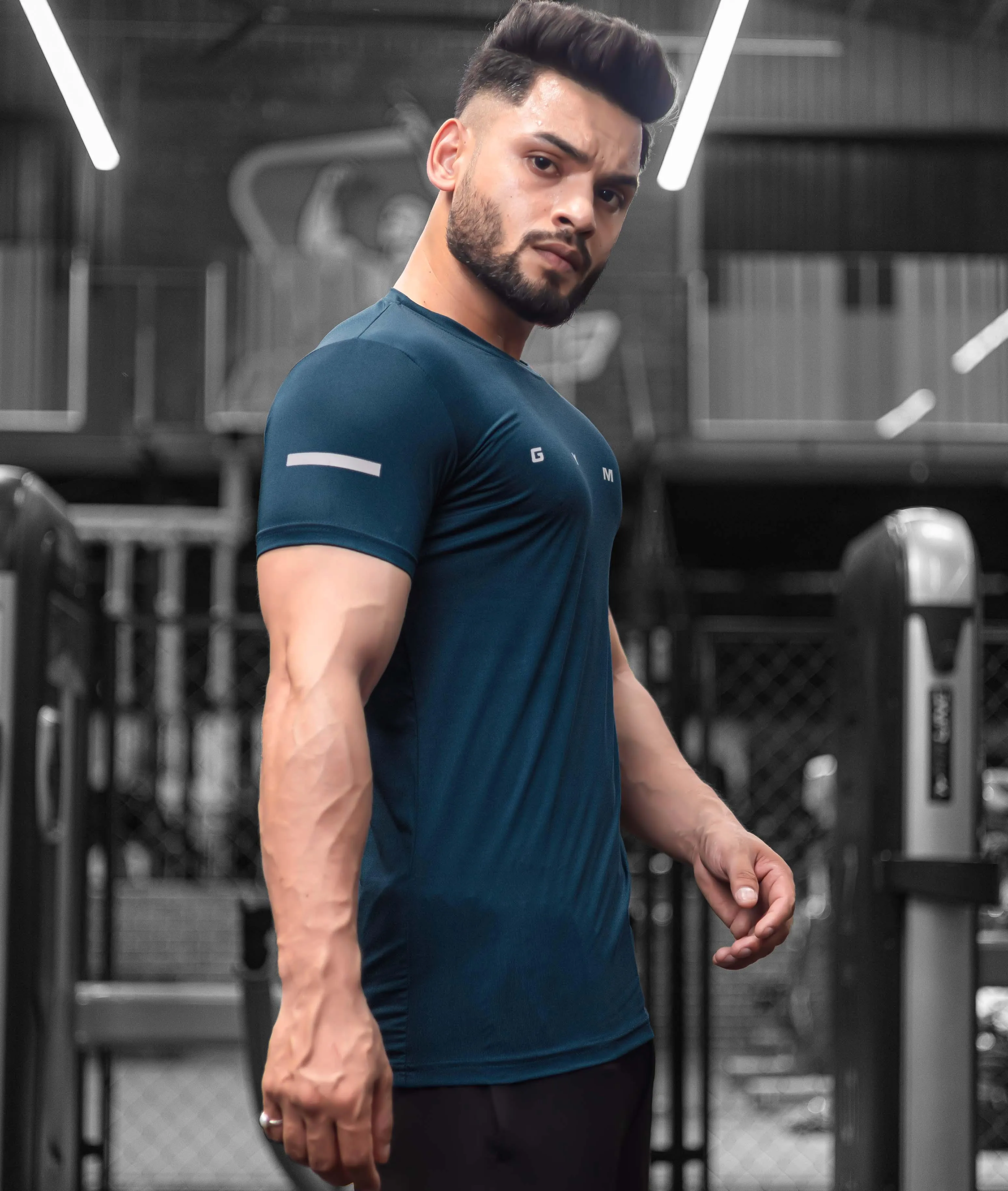 Ace GymX Tees: Teal Blue