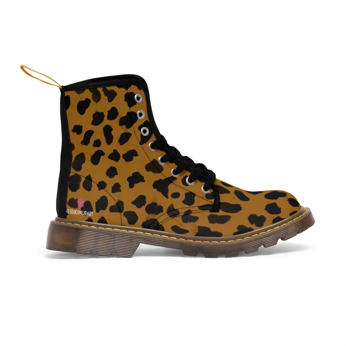 Brown Cheetah Print Women's Boots, Animal Print Designer Best Winter Boots For Women (US Size 6.5-11)