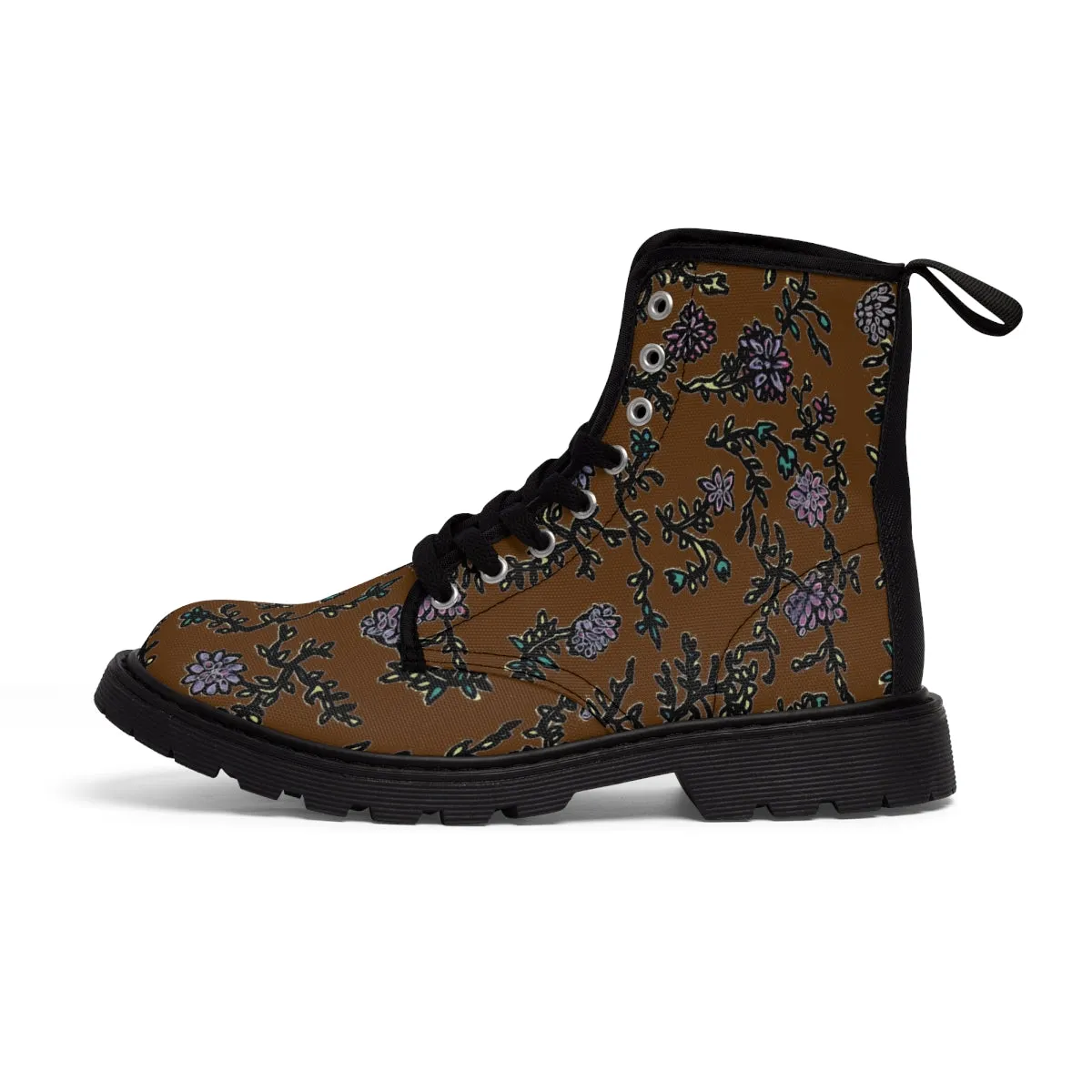 Brown Floral Women's Boots, Purple Floral Women's Boots, Best Winter Boots For Women (US Size 6.5-11)