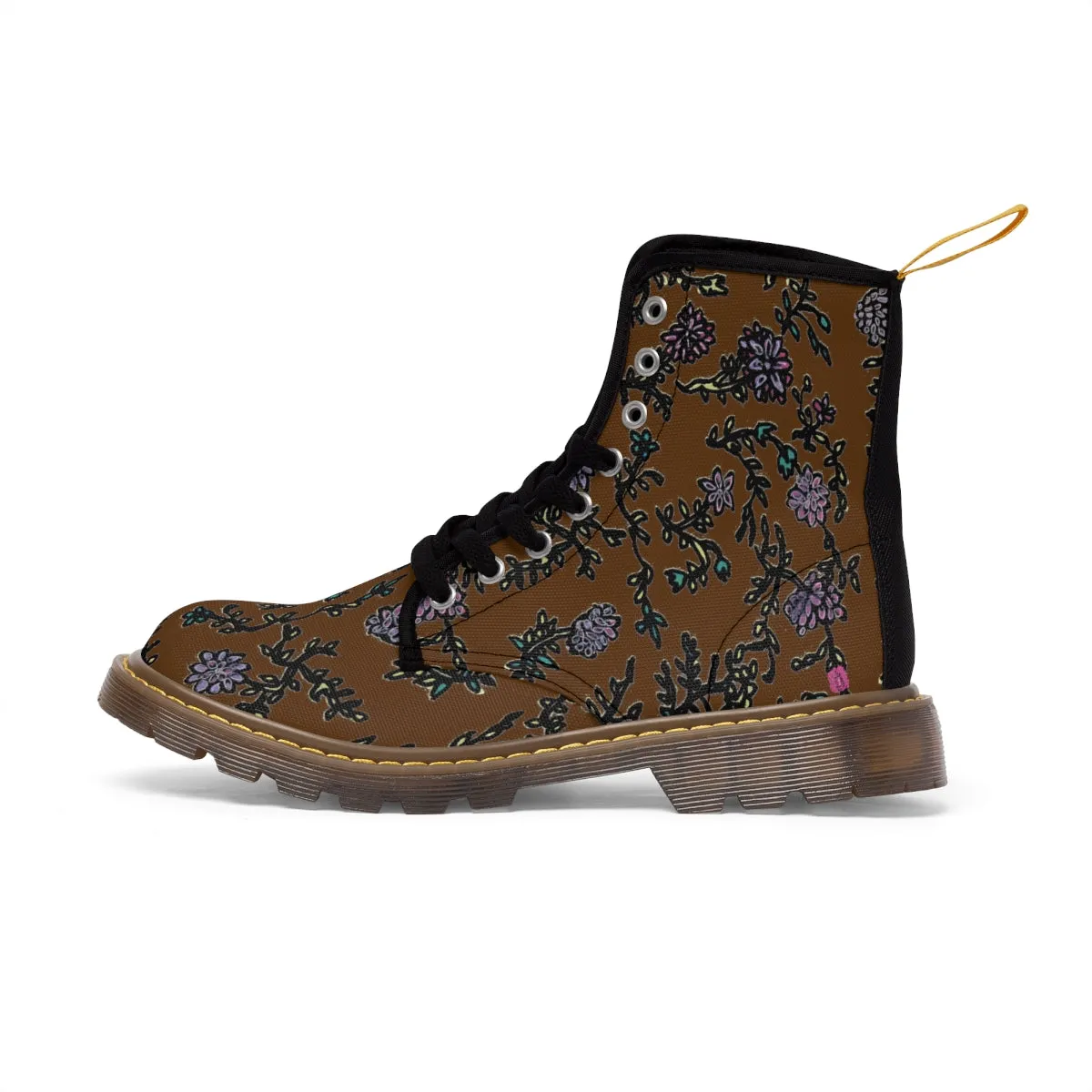 Brown Floral Women's Boots, Purple Floral Women's Boots, Best Winter Boots For Women (US Size 6.5-11)