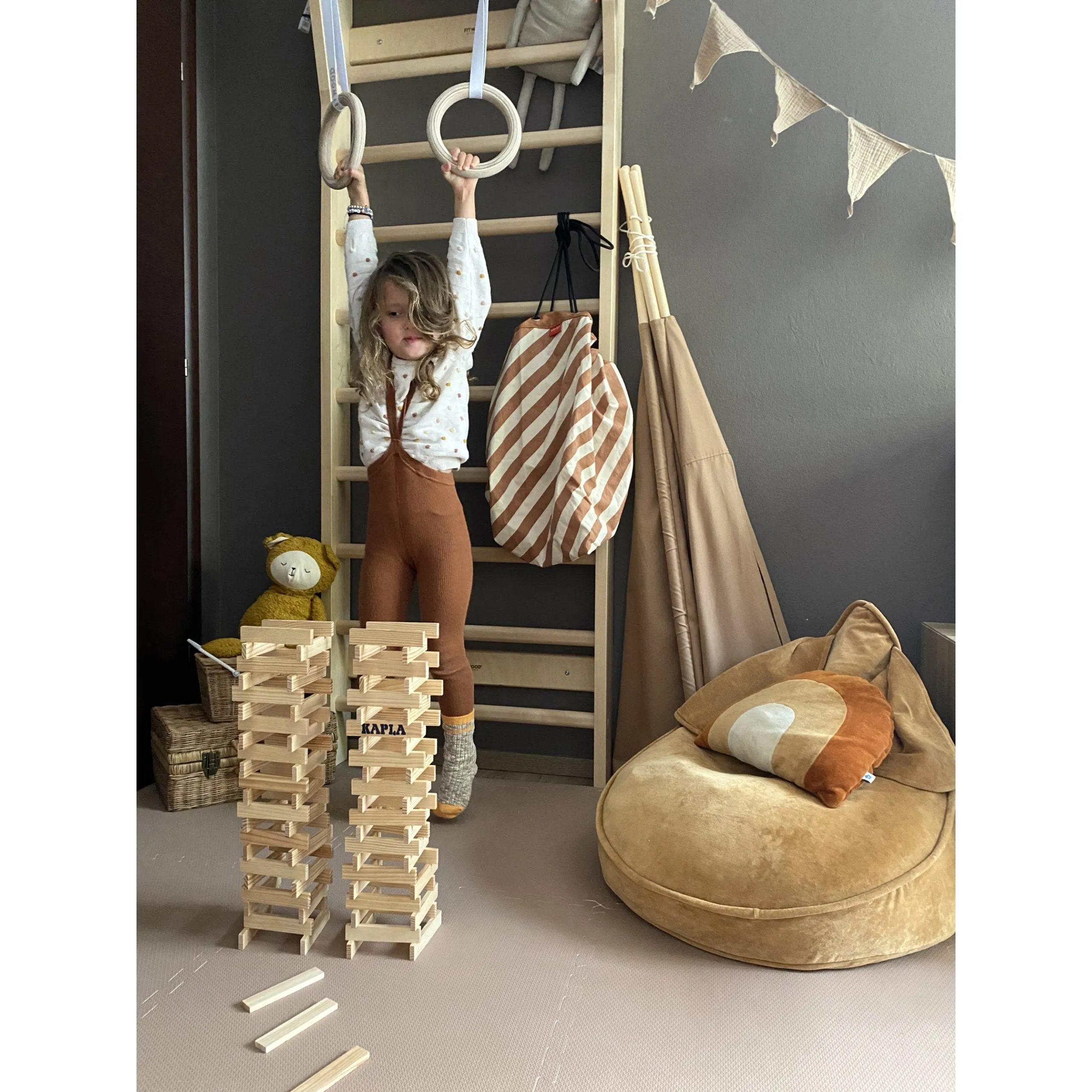 FitWood ULPU Mini Gym Rings Birch & White
