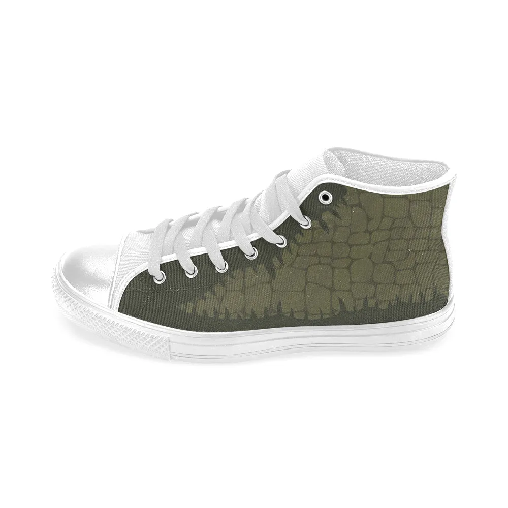 Men's Big Size Crocodile Print High Top Canvas Shoes