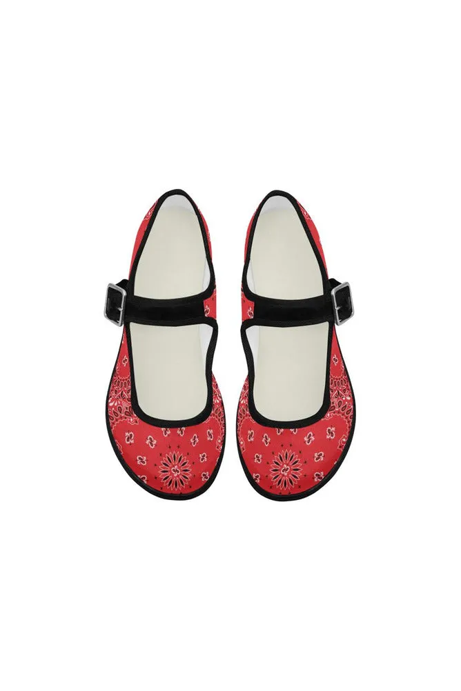 Red Bandana Mila Satin Women's Mary Jane Shoes